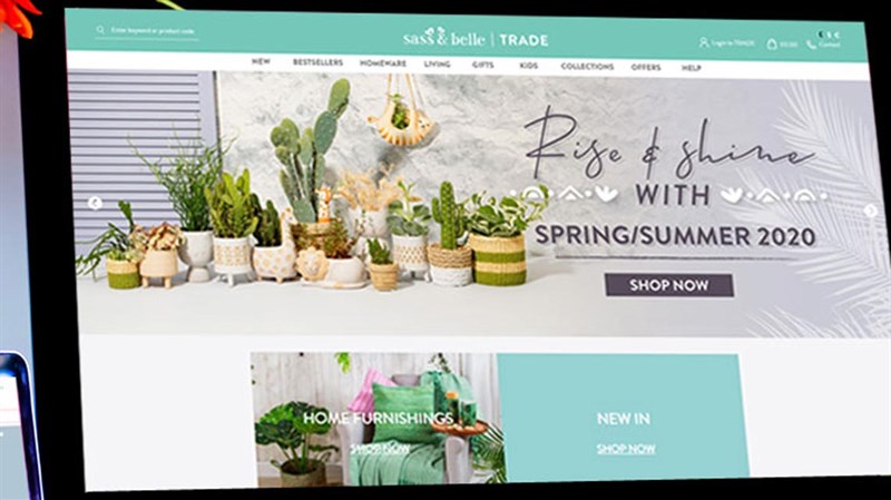 Sass & Belle trade website on iMac