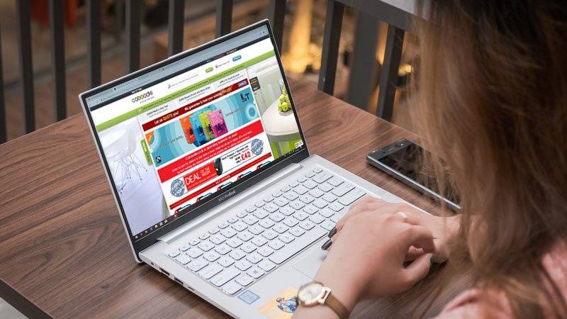 Caboodle ecommerce site on a laptop