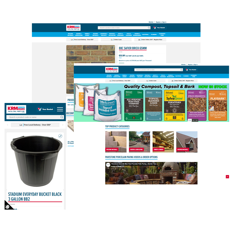 KRM Building Supplies ecommerce site
