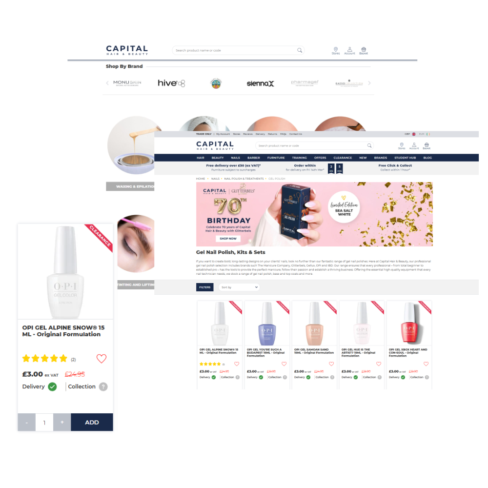 Capital Hair & Beauty ecommerce site