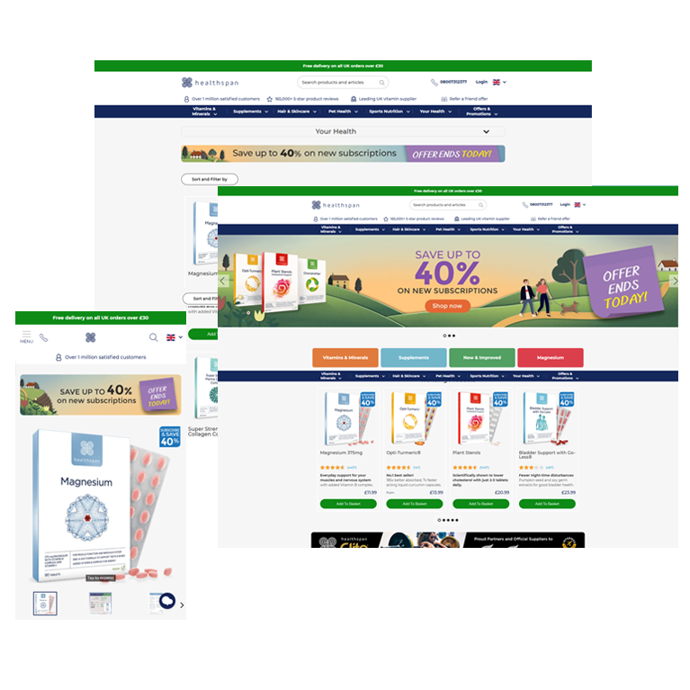 Healthspan ecommerce site