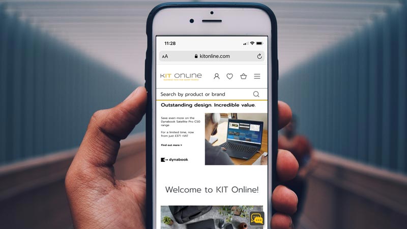Kit Online website on mobile phone
