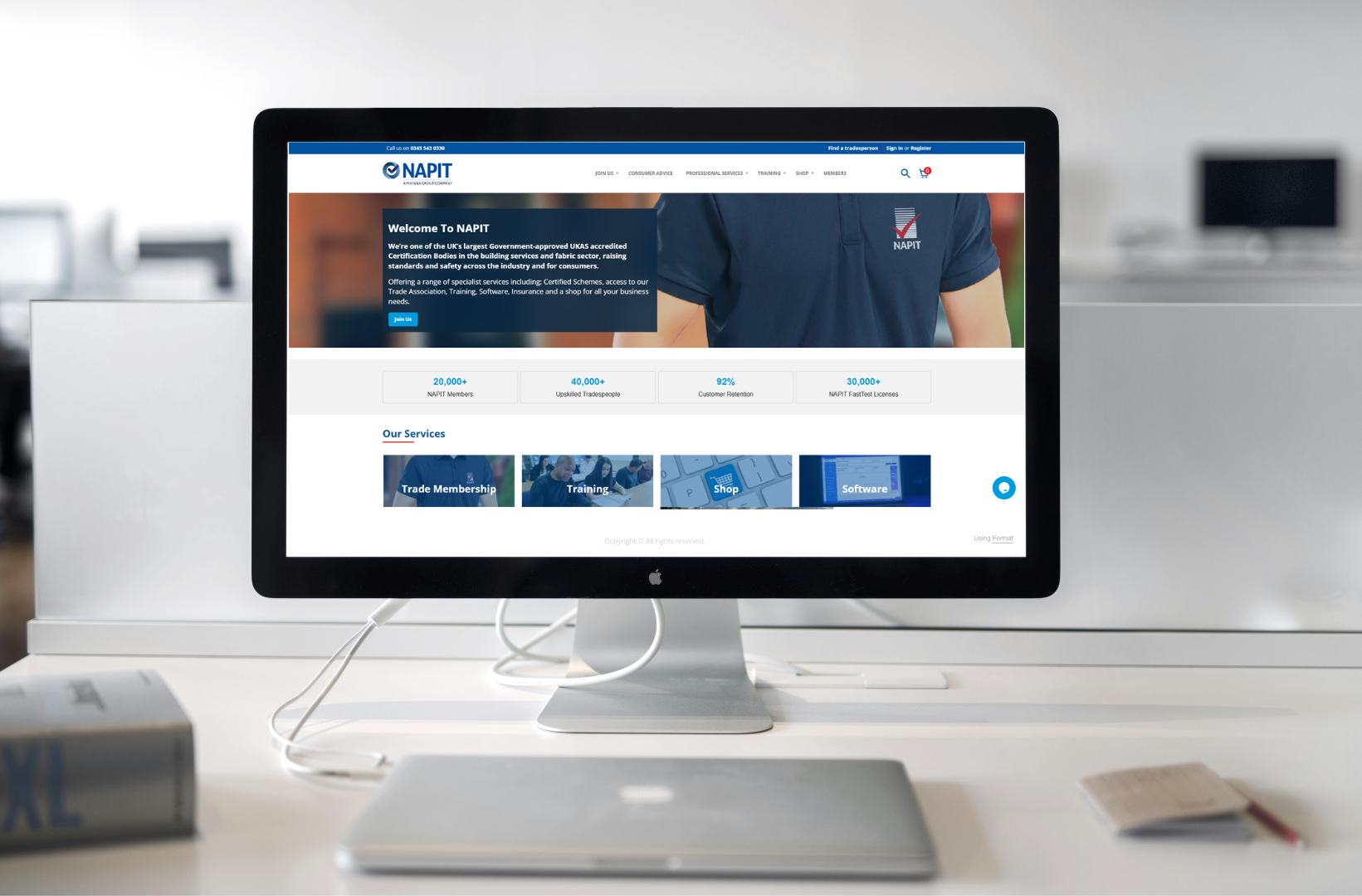 Pets Corner website on laptop