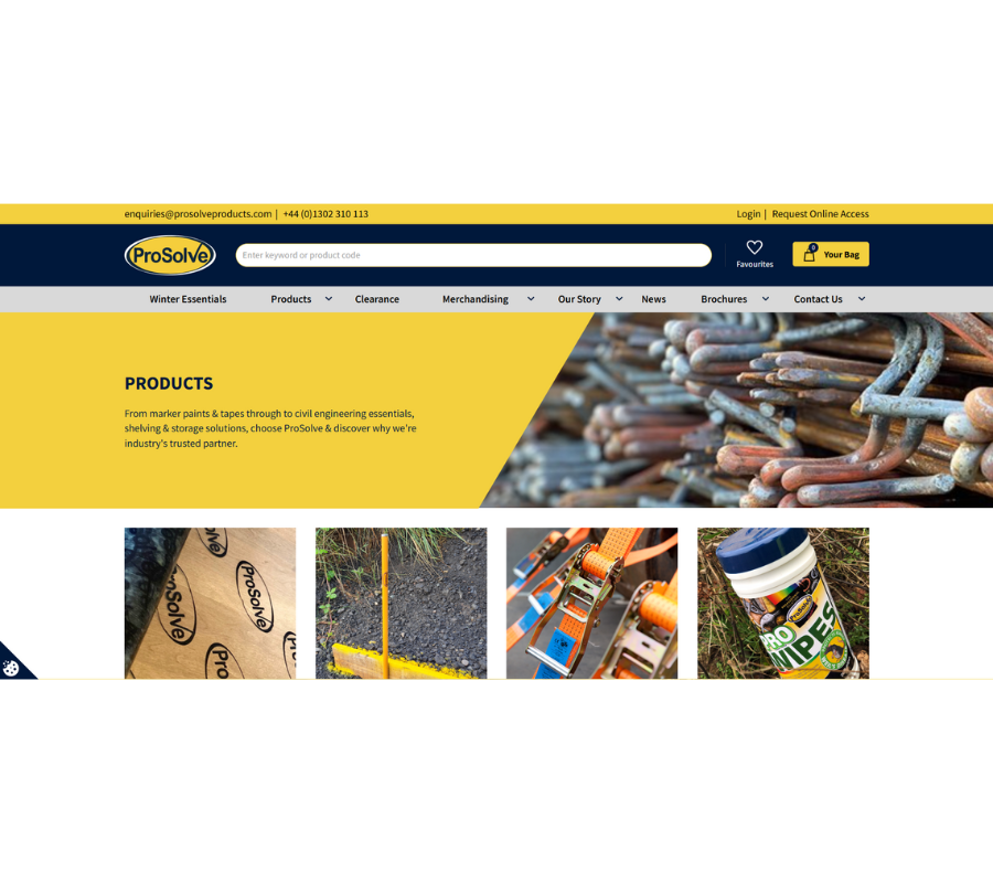 ProSolve Product Catalogue Webpage