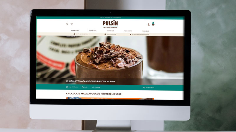 Pulsin ecommerce site on iMac