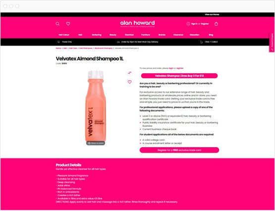 Alan Howard product detail page