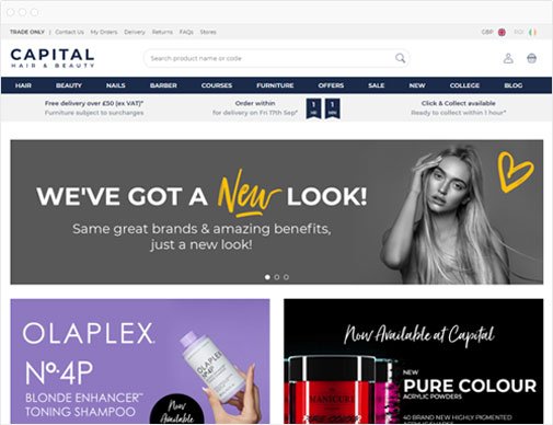 Capital Hair & Beauty home page