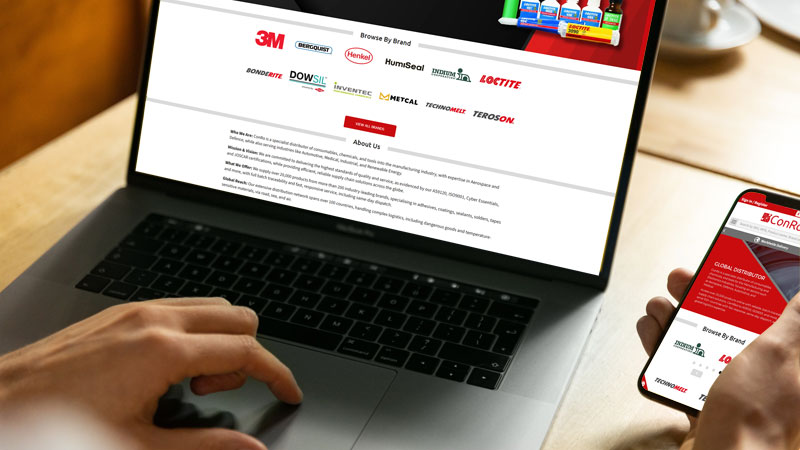 ConRo website on phone and laptop
