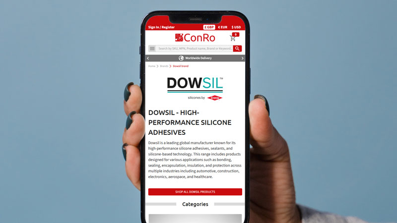 ConRo ecommerce website on phone