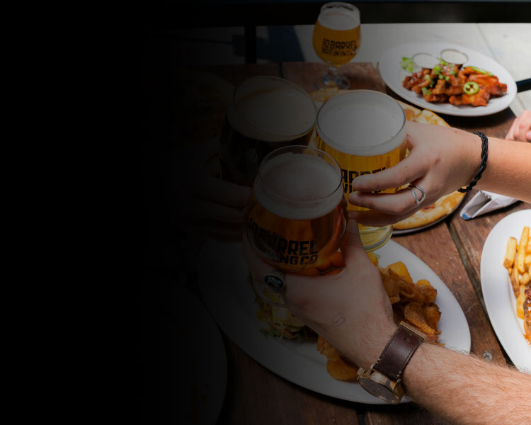 people drinking and eating