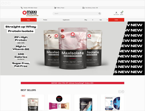 Maxinutrition web page