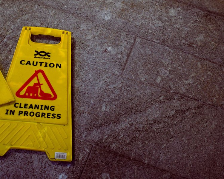 safety sign on floor