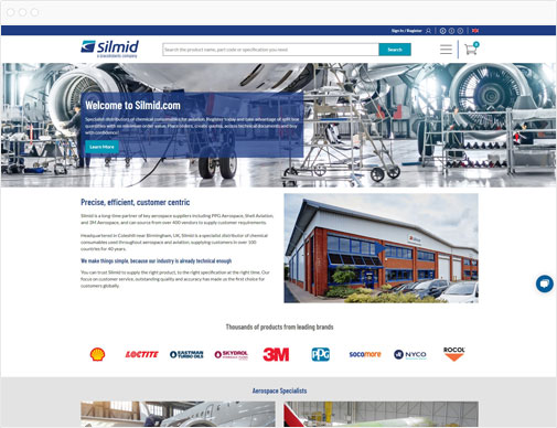 Silmid ecommerce site homepage in browser