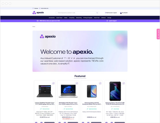 TIEVA apexio homepage
