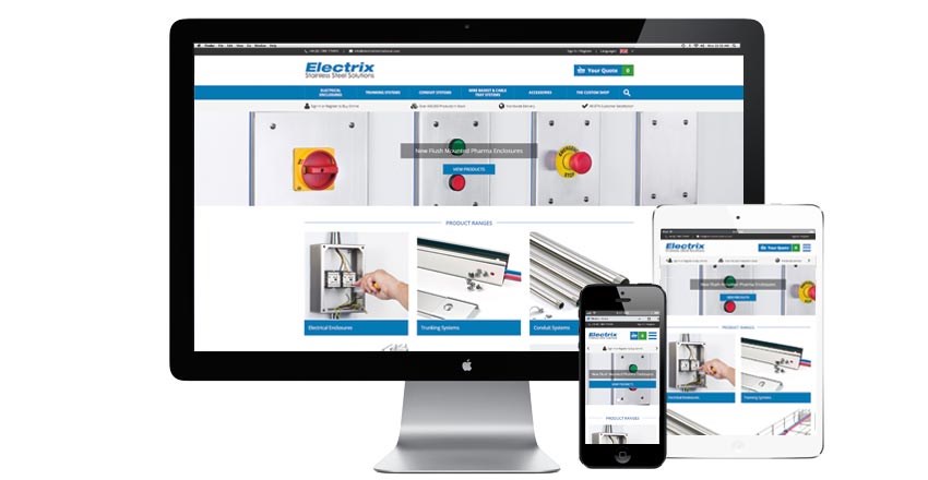 Electrix website on iMac, iPad and iPhone