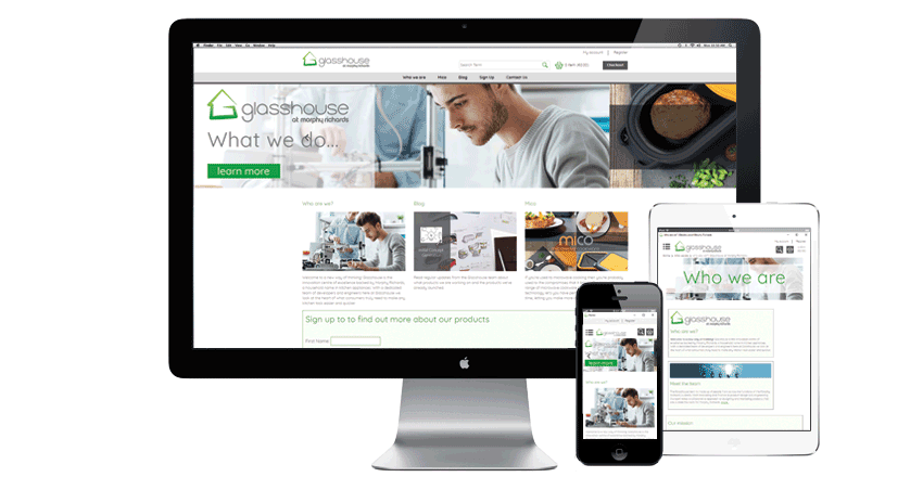 Morphy Richards Glasshouse website on different devices