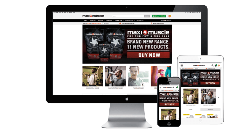 Maxinutrition website on different devices