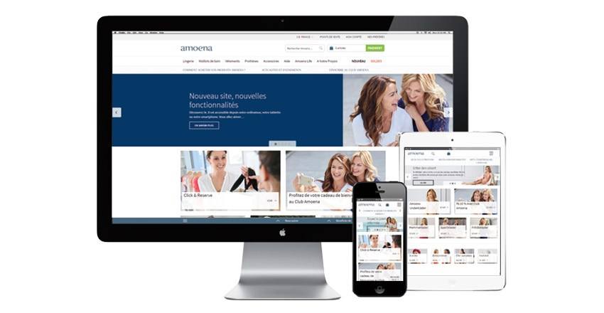 Amoena website on different devices