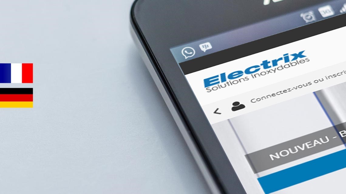 Electrix french website on phone