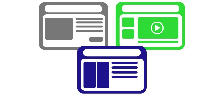 Multiple website designs illustration
