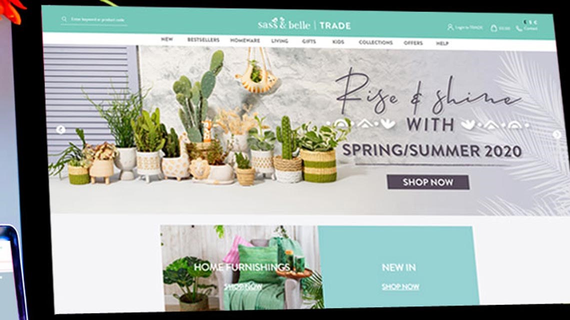 Sass & Belle trade website on iMac