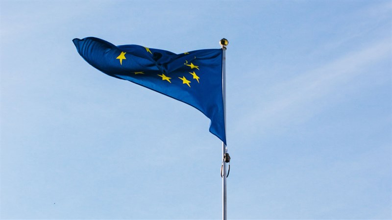 EU flag on pole