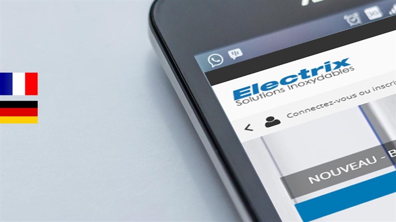 Electrix french website on phone