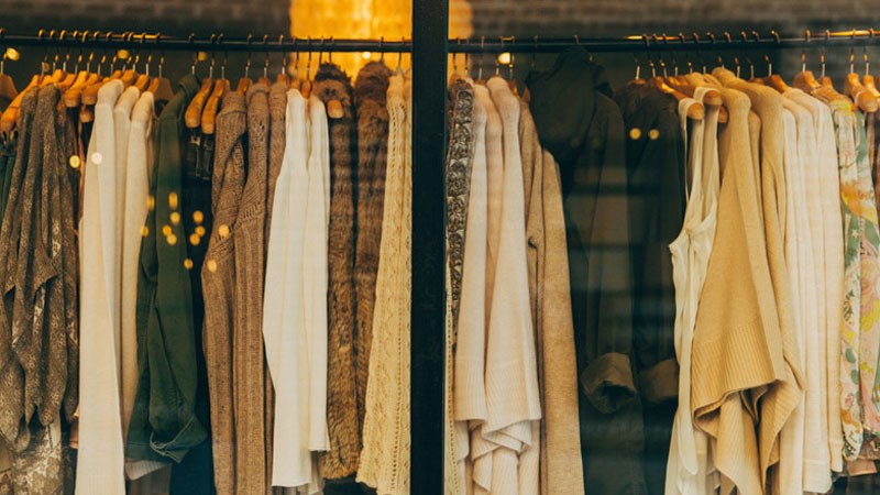 clothes hanging on a rail