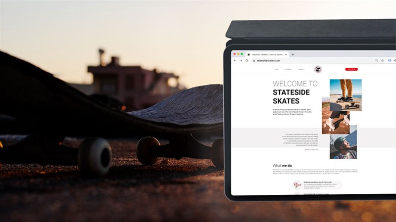 Stateside Skates ecommerce site on tablet