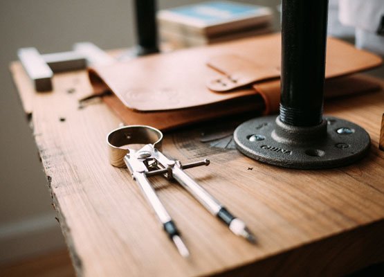 Compass on desk