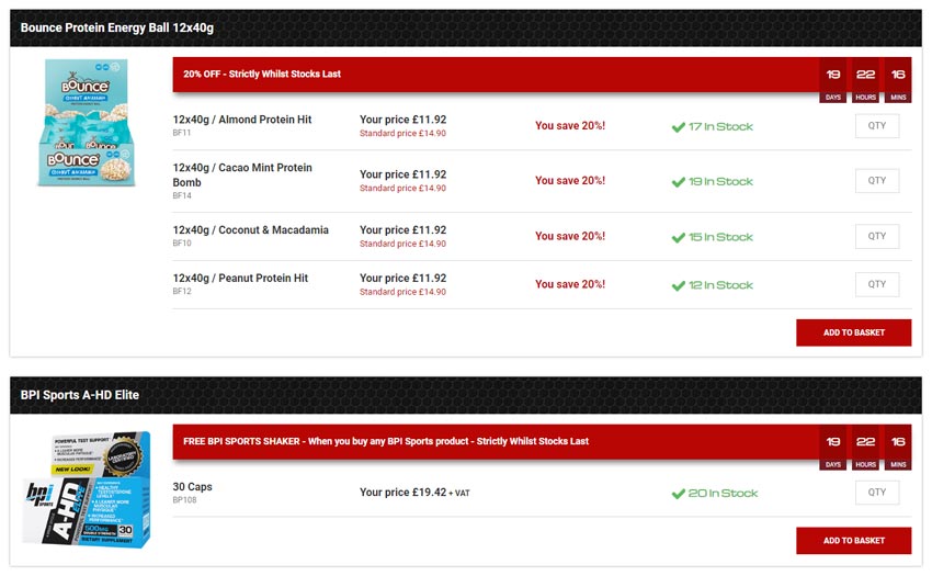 offer countdown timers on Tropicana Wholesale website