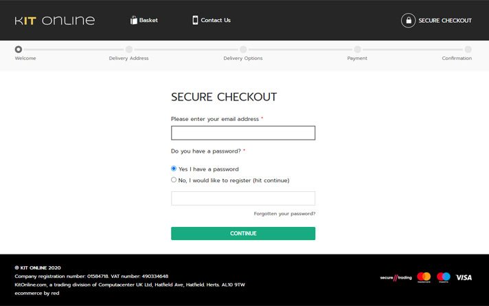 KIT Online ecommerce site login