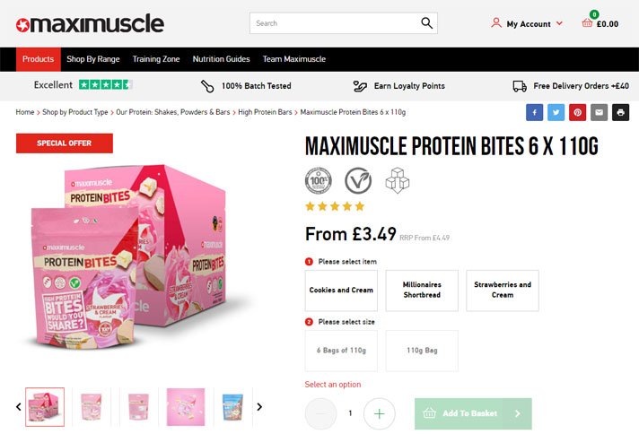 Maximuscle product page
