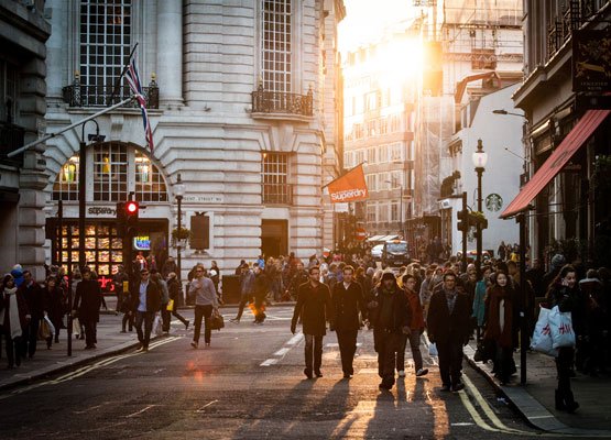 Shoppers on high street