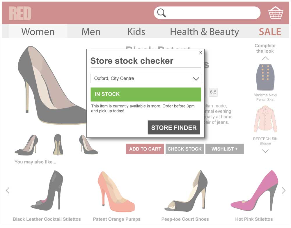 illustrated example of store stock checker online