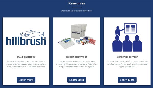 Hillbrush ecommerce site reseller's resources page