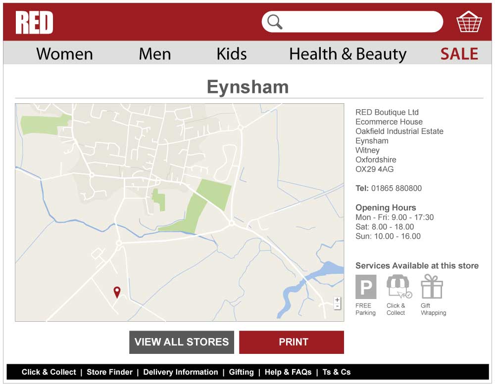 illustrated example of online store locator