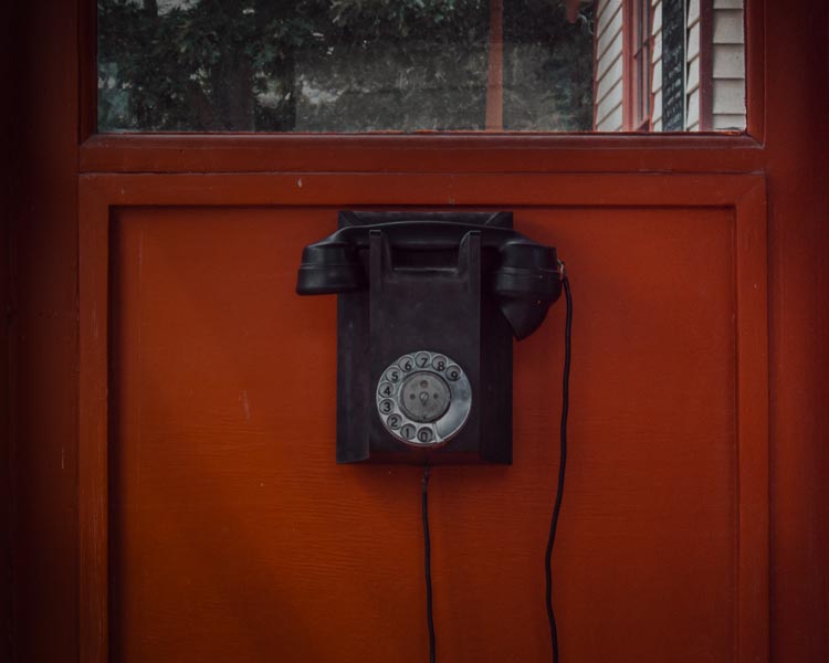 Inside telephone box