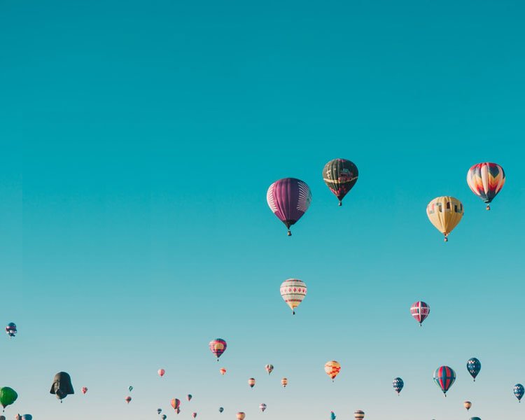 hot air balloons in the sky