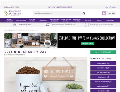 Something Different Wholesale blog page