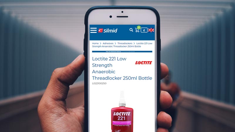 Silmid ecommerce site on a mobile phone