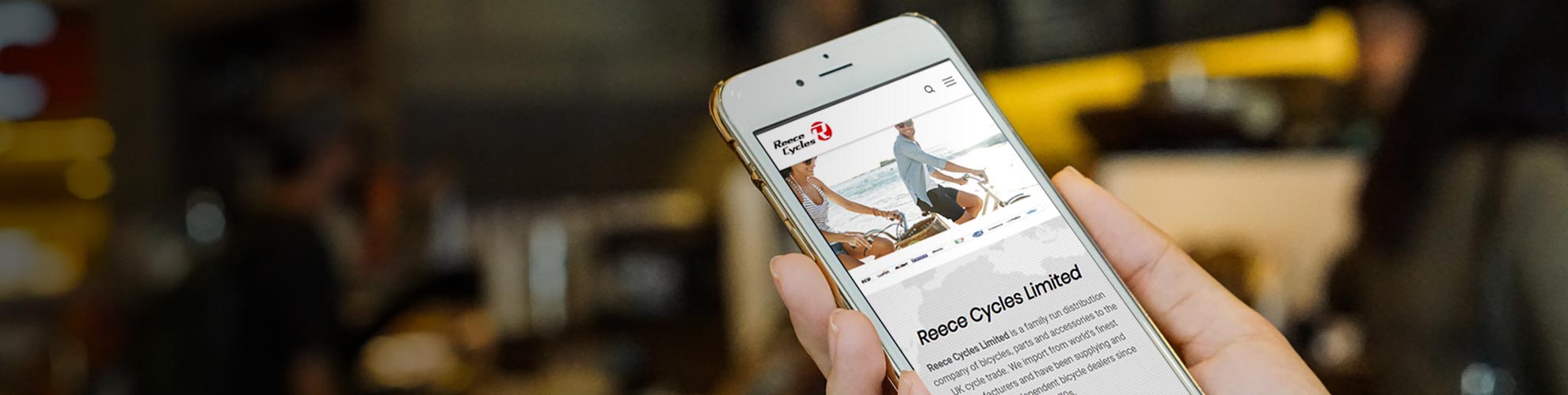 Reece Cycles website on phone
