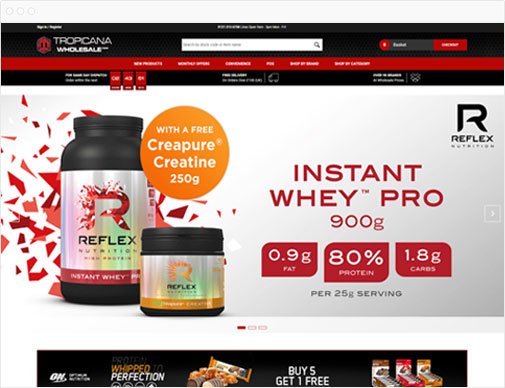 Tropicana Wholesale web page